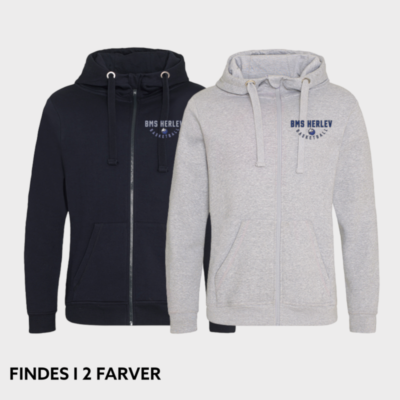 bms herlev bomulds zip hoodie